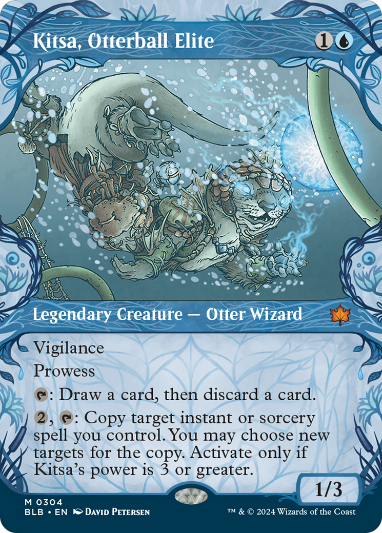 Image of Kitsa, Otterball Elite (Showcase) (BLB-304) - Bloomburrow: (Showcase) (Borderless) Foil