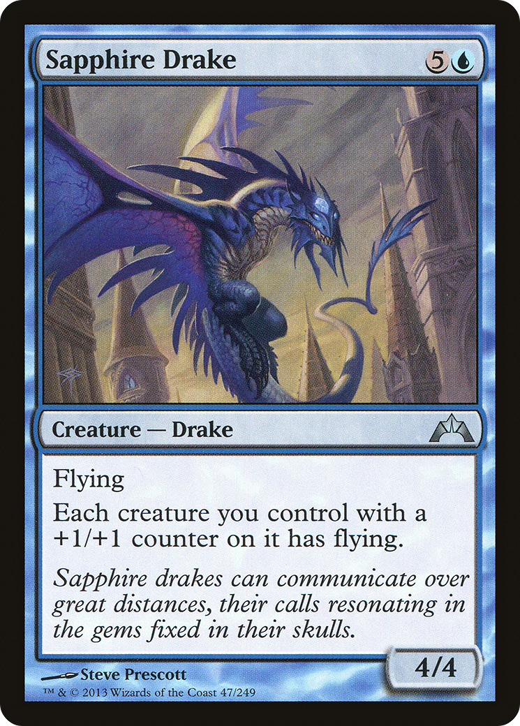 Image of Sapphire Drake (GTC-047) - Gatecrash Foil