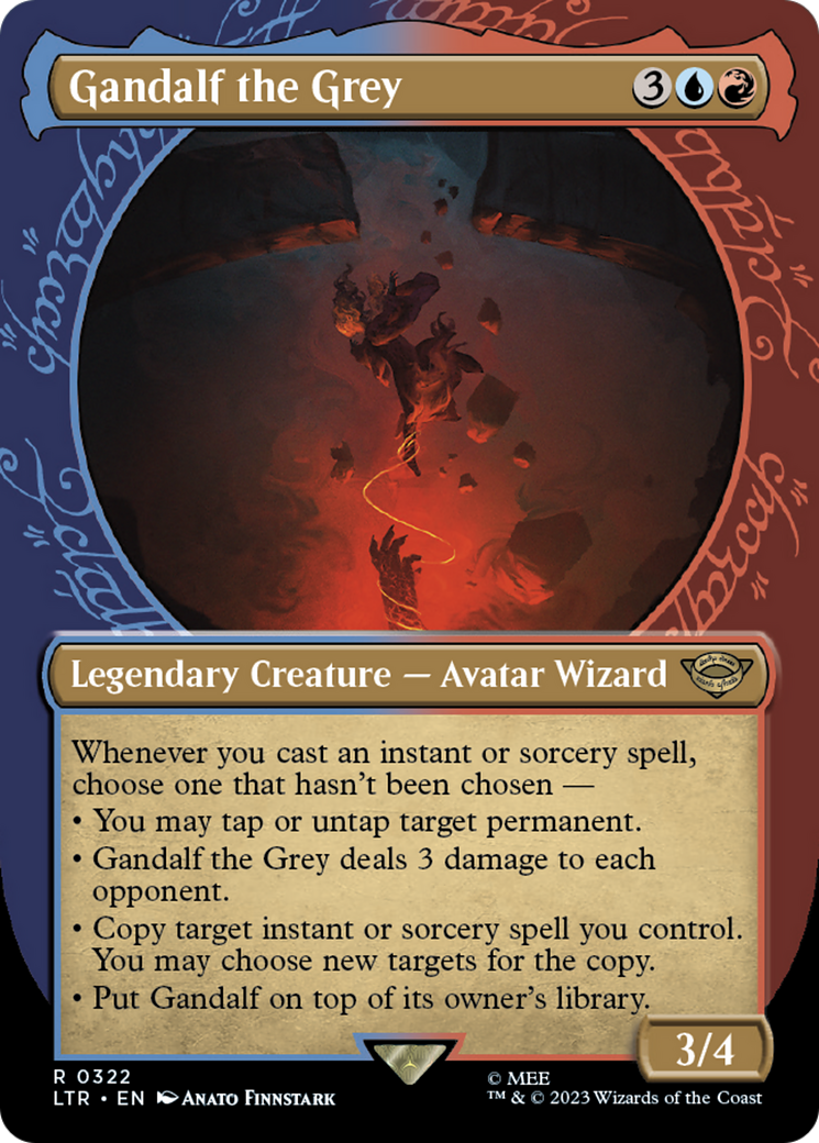 Image of Gandalf the Grey (Showcase) (LTR-322) - The Lord of the Rings: Tales of Middle-earth: (Showcase) (Borderless) Foil