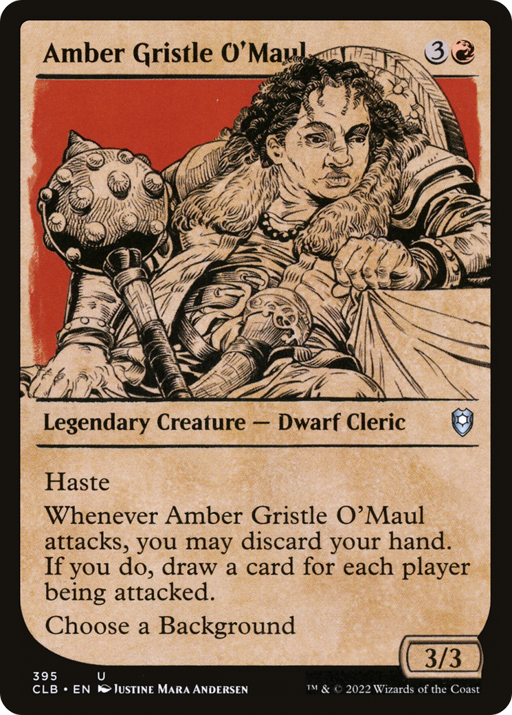 Image of Amber Gristle O'Maul (Showcase) (CLB-395) - Commander Legends: Battle for Baldur's Gate: (Showcase) Foil