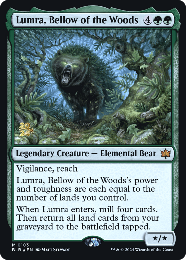 Image of Lumra, Bellow of the Woods (PRE-183) - Bloomburrow Promos Foil
