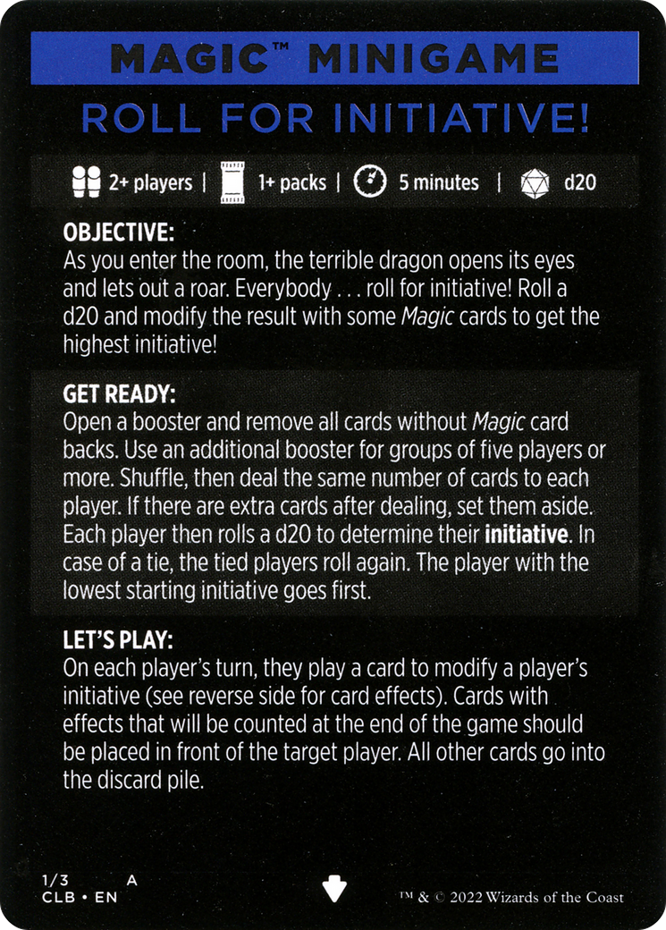 Image of Roll for Initiative // Roll for Initiative (cont'd) (MCLB-001) - Commander Legends: Battle for Baldur's Gate Minigames Foil