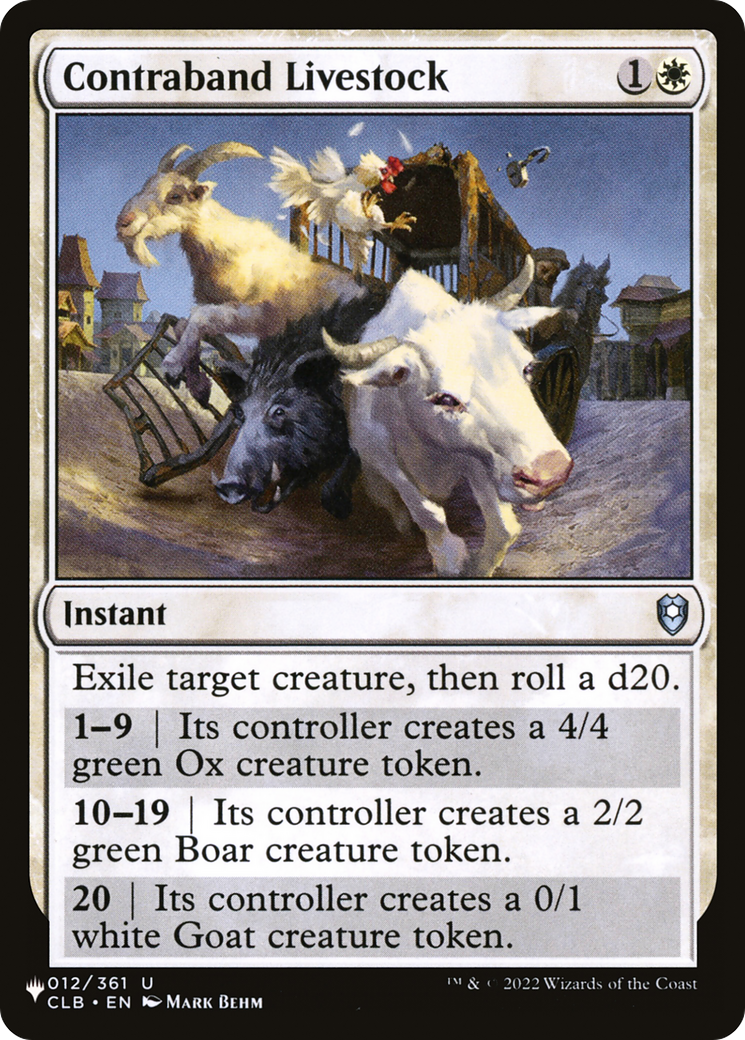 Image of Contraband Livestock (LIST-CLB-12) - The List