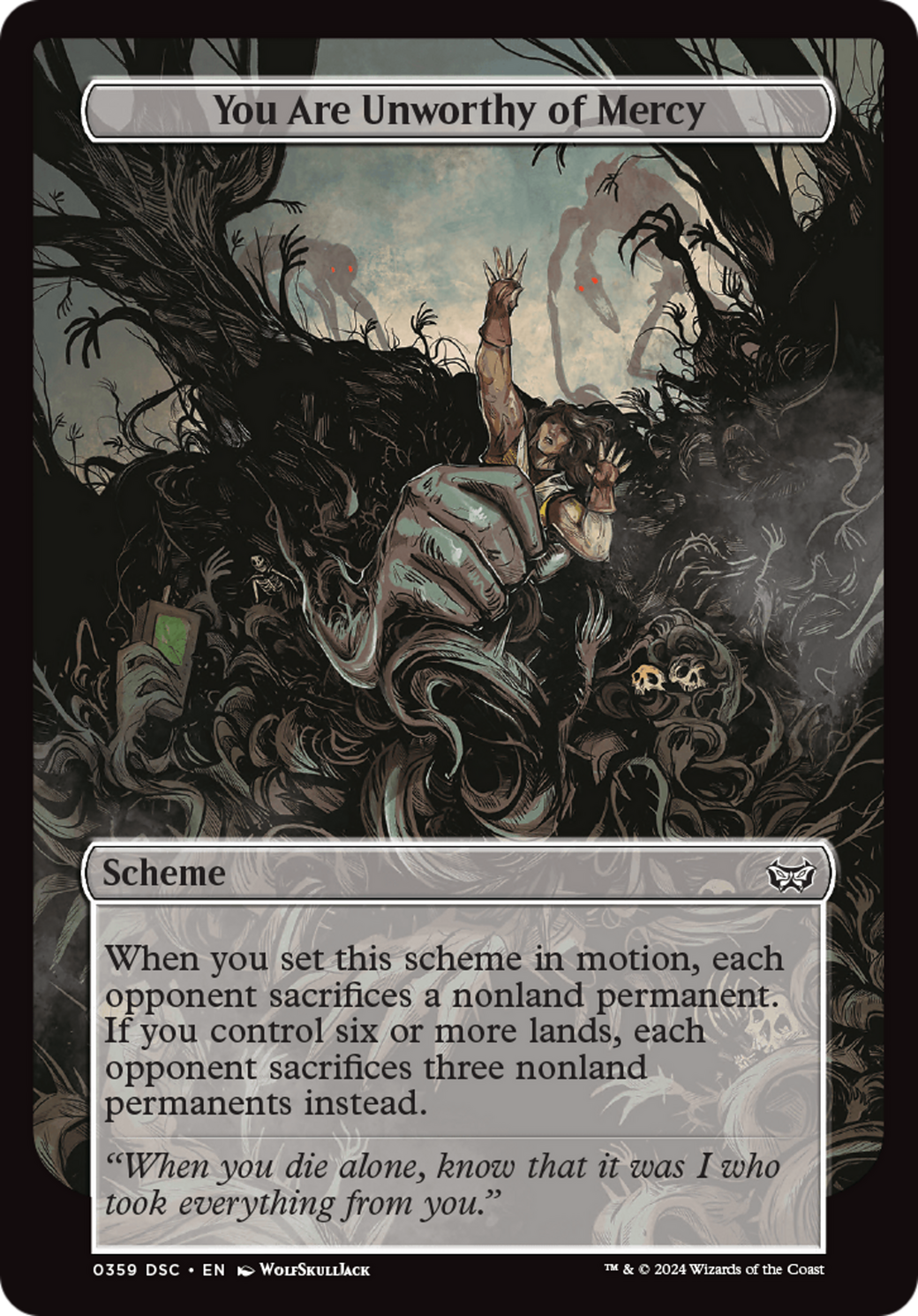 Image of You Are Unworthy of Mercy (Full Art) (A:DSC-359) - Duskmourn: House of Horror Commander
