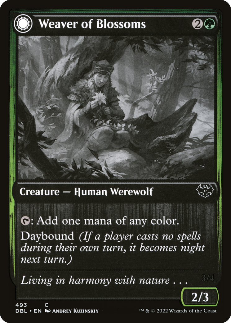 Image of Weaver of Blossoms (DBL-493) - Innistrad: Double Feature: (Double Faced Transform)