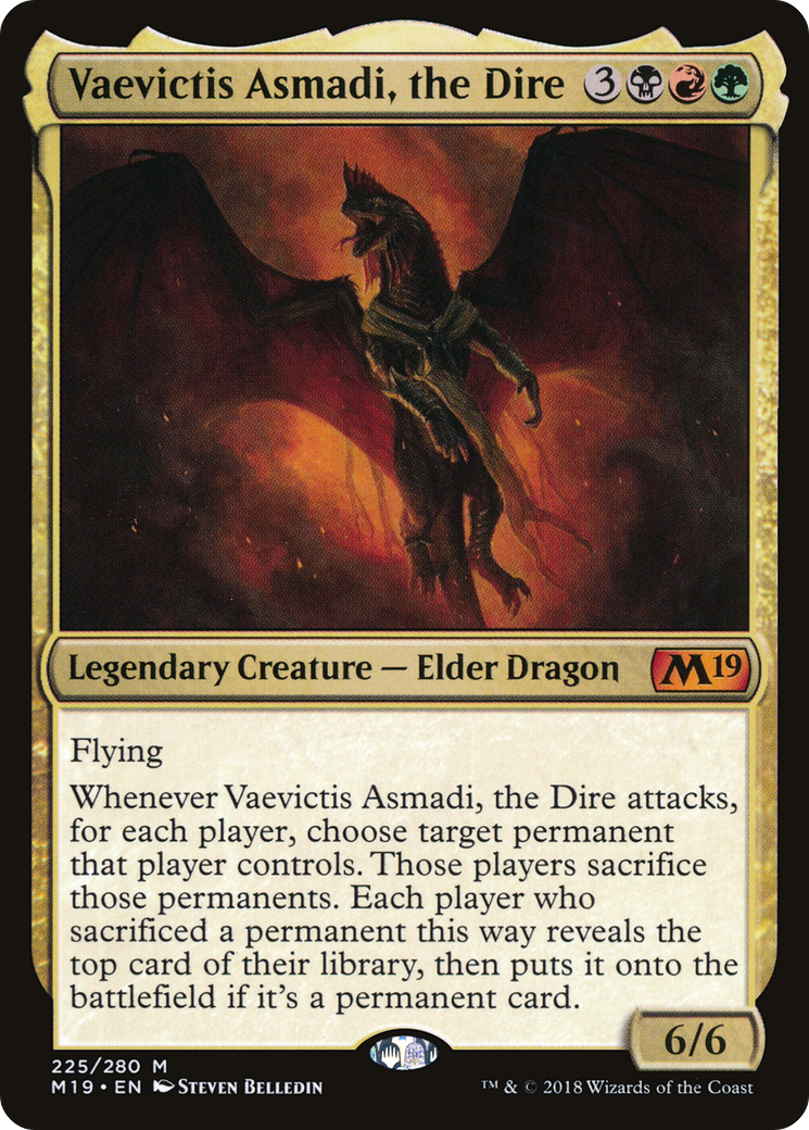 Image of Vaevictis Asmadi, the Dire (M19-225) - Core Set 2019 Foil