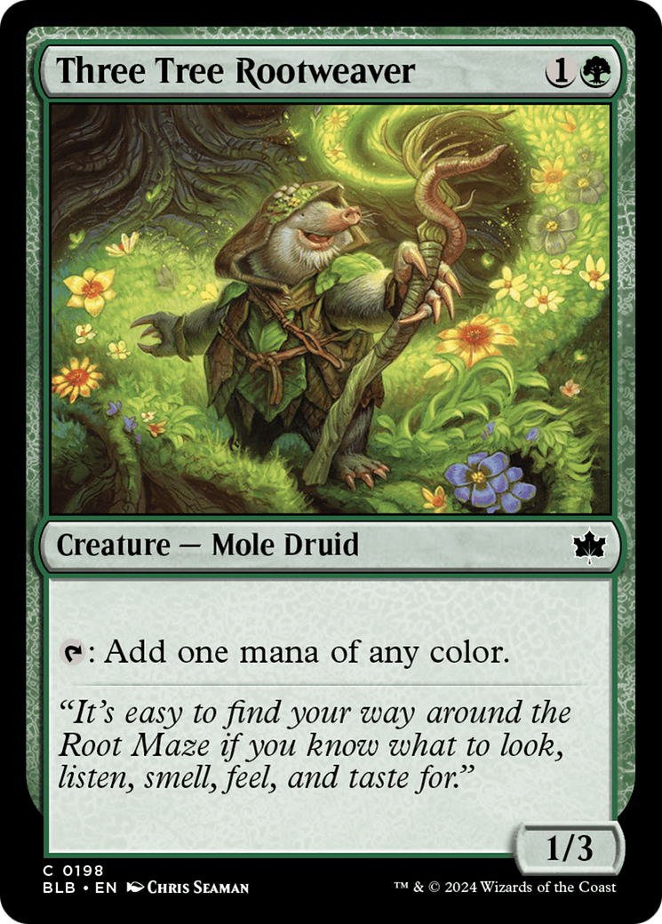 Image of Three Tree Rootweaver (BLB-198) - Bloomburrow