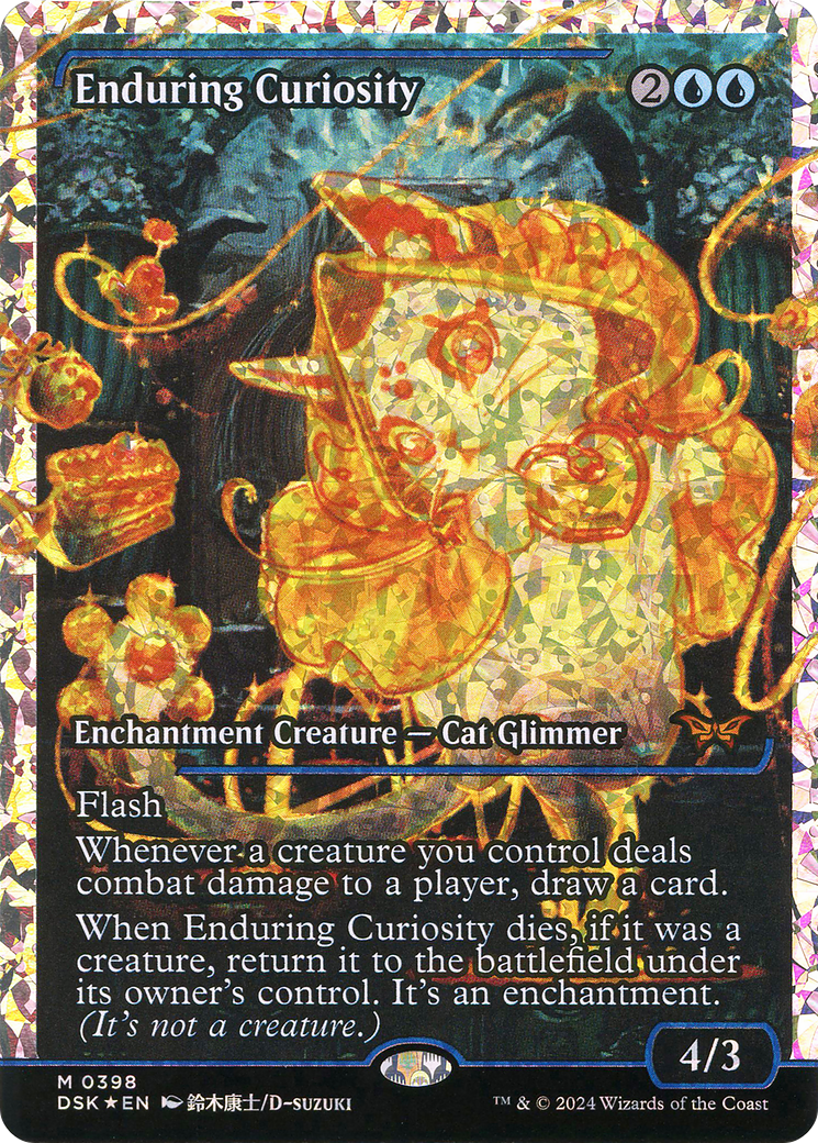 Image of Enduring Curiosity (Showcase) (Fracture Foil) (DSK-398) - Duskmourn: House of Horror: (Showcase) Foil