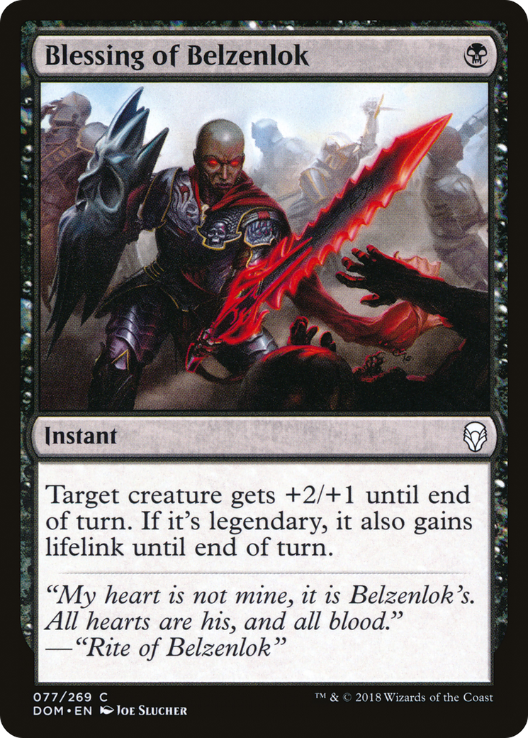 Image of Blessing of Belzenlok (DOM-077) - Dominaria Foil