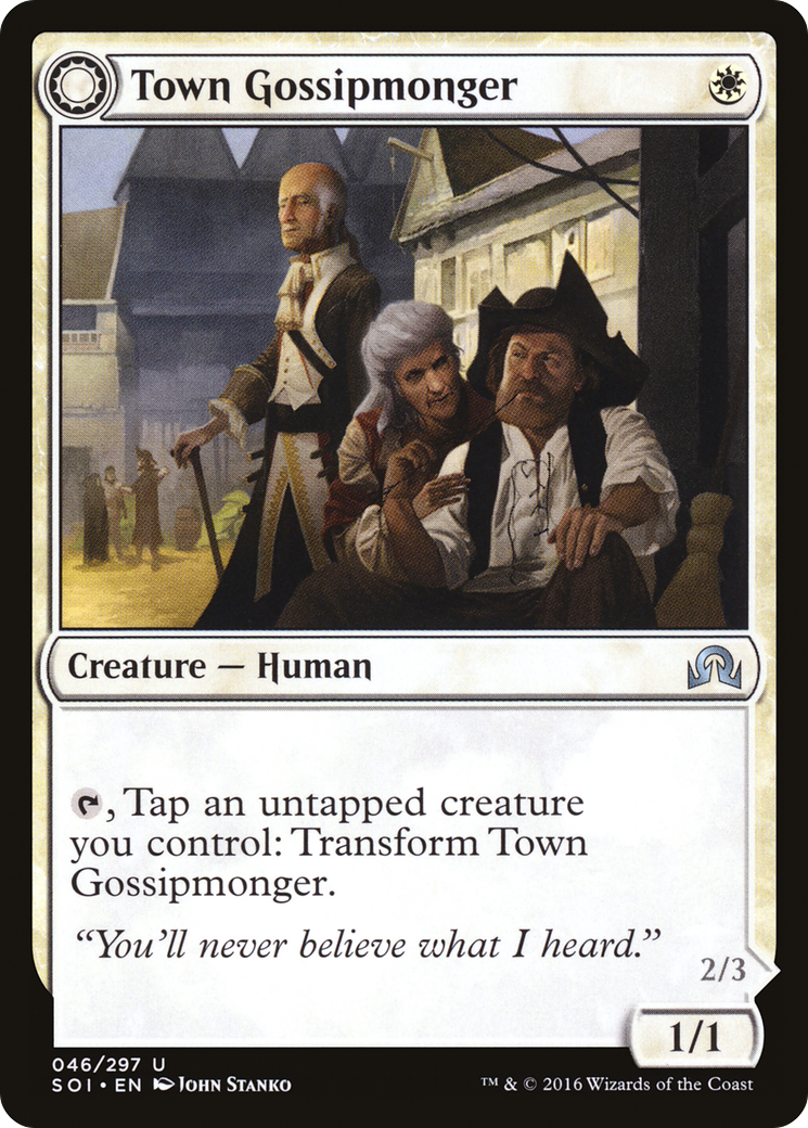 Image of Town Gossipmonger (SOI-046) - Shadows over Innistrad: (Double Faced Transform)