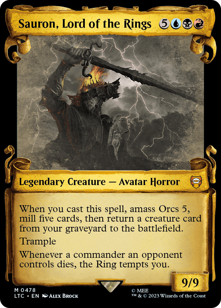 Image of Sauron, Lord of the Rings (Showcase Scrolls) (LTC-478) - Tales of Middle-earth Commander: (Showcase) Foil