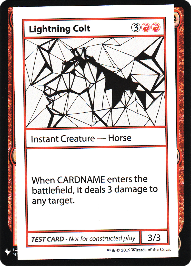 Image of Lightning Colt (CMB1-) - Mystery Booster Playtest Cards 2019