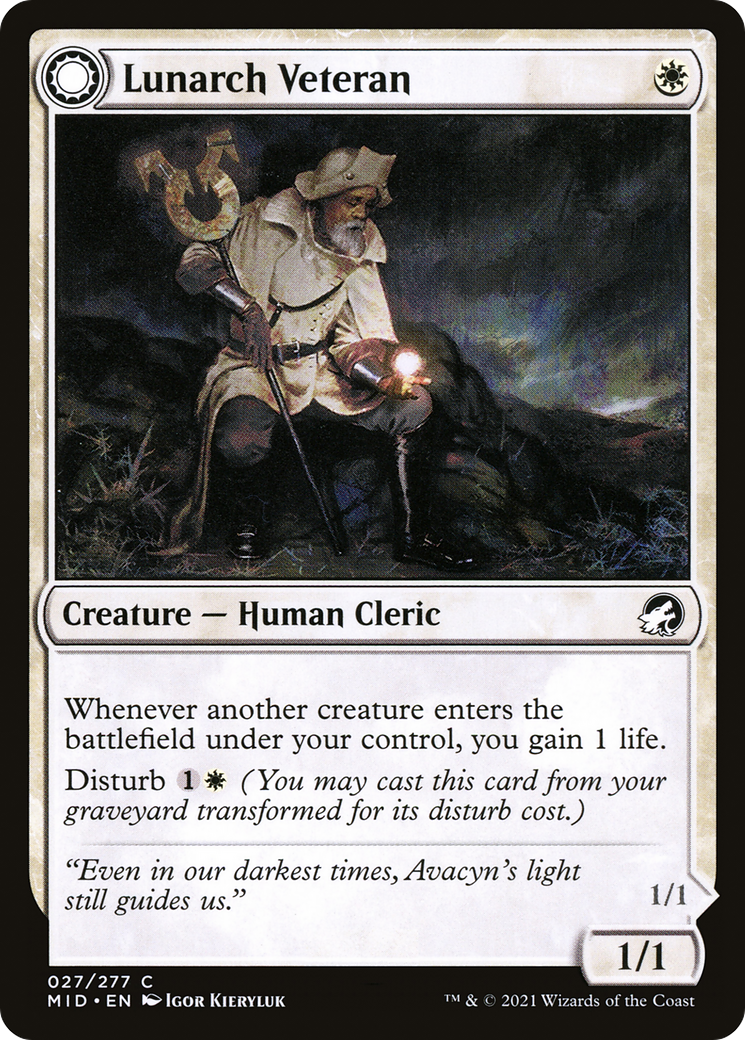 Image of Lunarch Veteran (MID-027) - Innistrad: Midnight Hunt: (Double Faced Transform) Foil