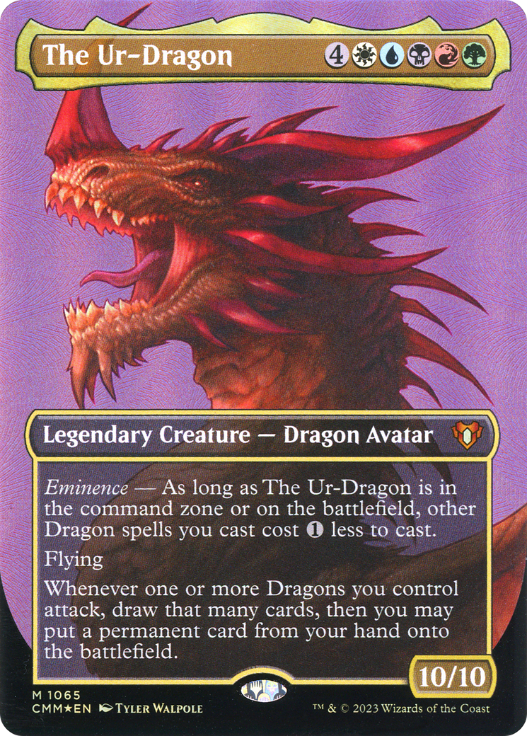 Image of The Ur-Dragon (Textured Foil) (CMM-1065) - Commander Masters (Borderless) Foil