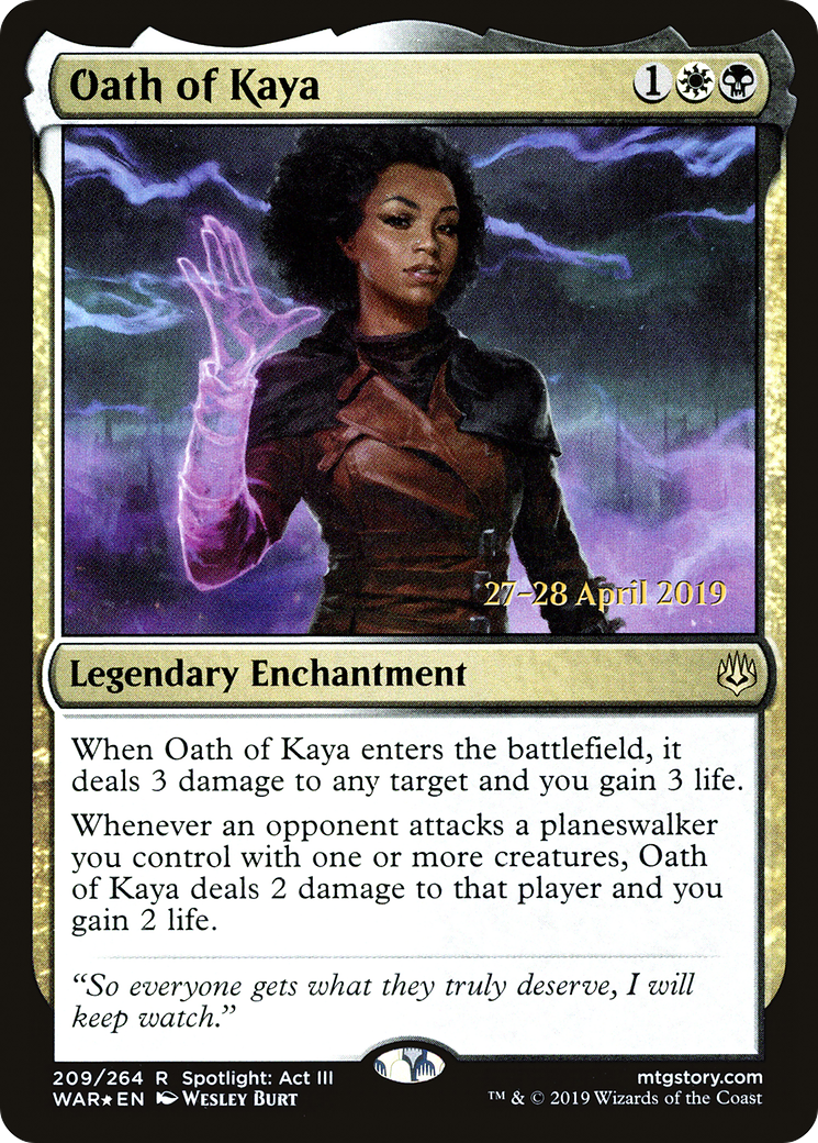 Image of Oath of Kaya (PRE-209) - War of the Spark Promos Foil