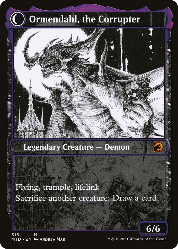 Image of Jerren, Corrupted Bishop (Showcase) (MID-316) - Innistrad: Midnight Hunt: (Showcase, Double Faced Transform)