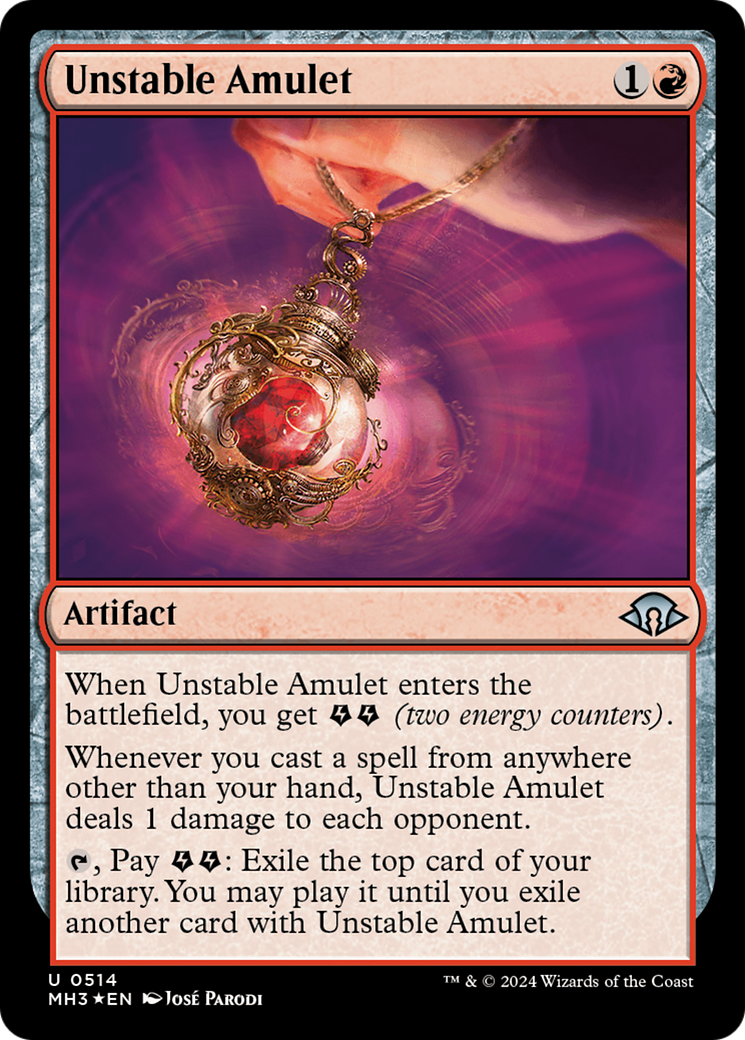 Image of Unstable Amulet (Ripple Foil) (MH3-514) - Modern Horizons 3 Foil