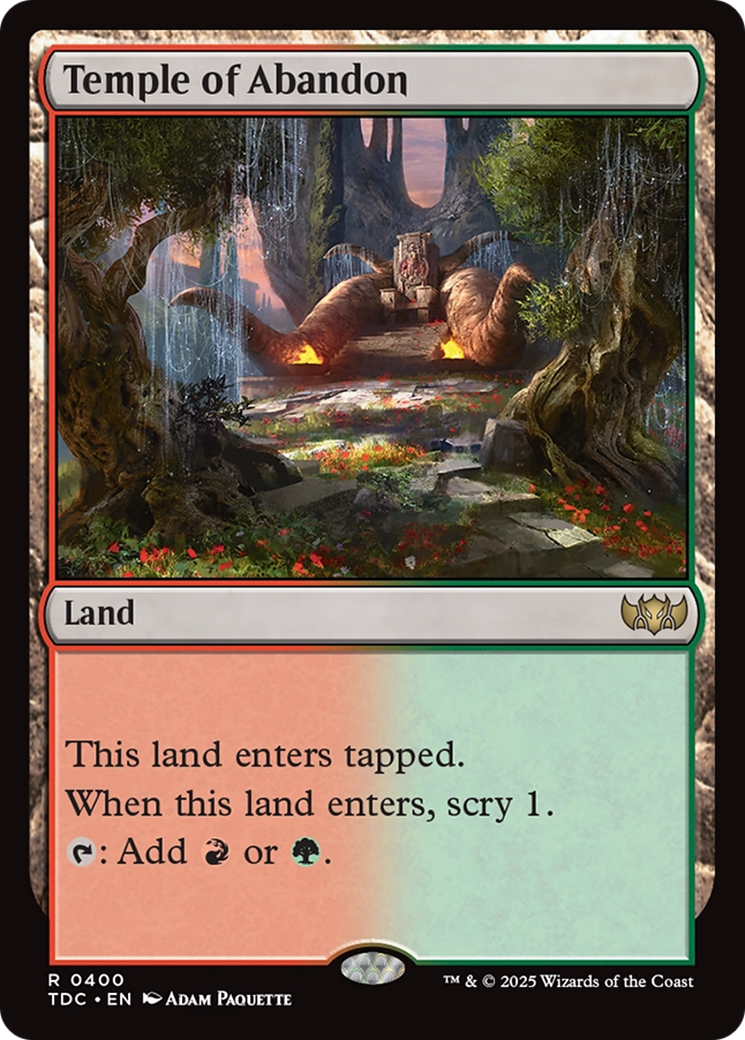 Image of Temple of Abandon (TDC-400) - Commander: Tarkir: Dragonstorm