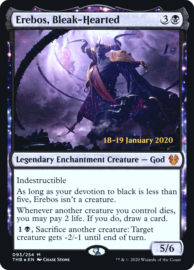 Image of Erebos, Bleak-Hearted (PRE-093) - Theros Beyond Death Promos: (enchantment) Foil