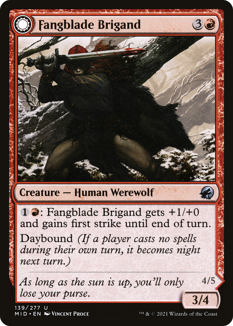Image of Fangblade Brigand (MID-139) - Innistrad: Midnight Hunt: (Double Faced Transform)