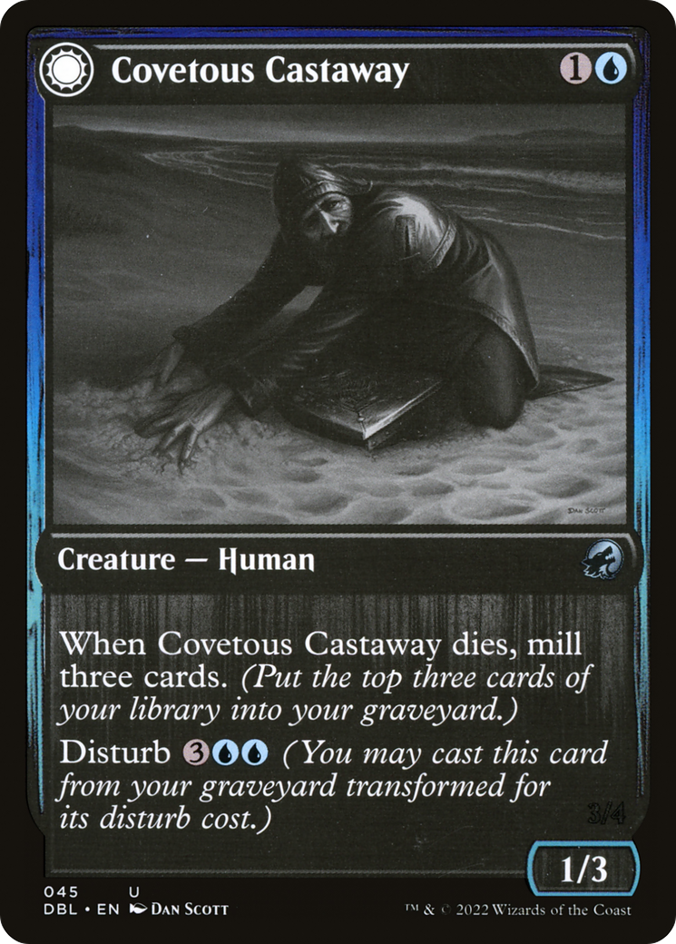 Image of Covetous Castaway (DBL-045) - Innistrad: Double Feature: (Double Faced Transform) Foil