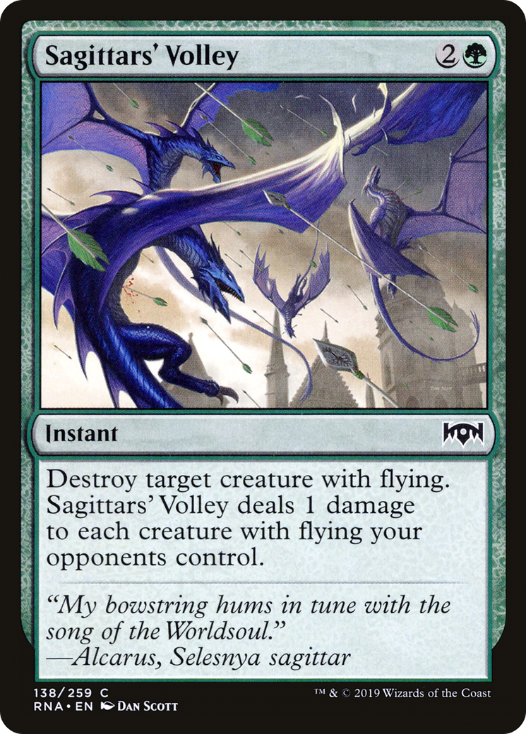 Image of Sagittars' Volley (RNA-138) - Ravnica Allegiance Foil