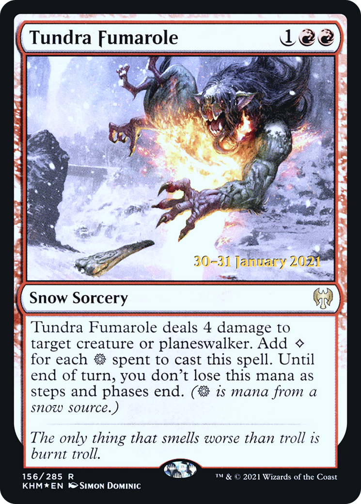 Image of Tundra Fumarole (PRE-156S) - Kaldheim Promos: (snow) Foil