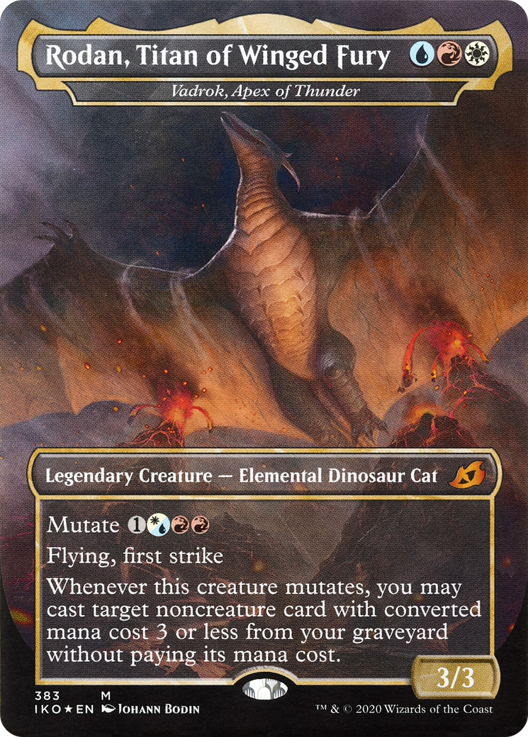 Image of Rodan, Titan of Winged Fury - Vadrok, Apex of Thunder (IKO-383) - Ikoria: Lair of Behemoths / Rodan, Titan of Winged Fury (Borderless)
