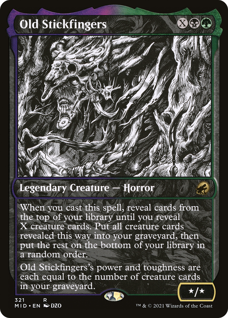 Image of Old Stickfingers (Showcase) (MID-321) - Innistrad: Midnight Hunt: (Showcase) Foil