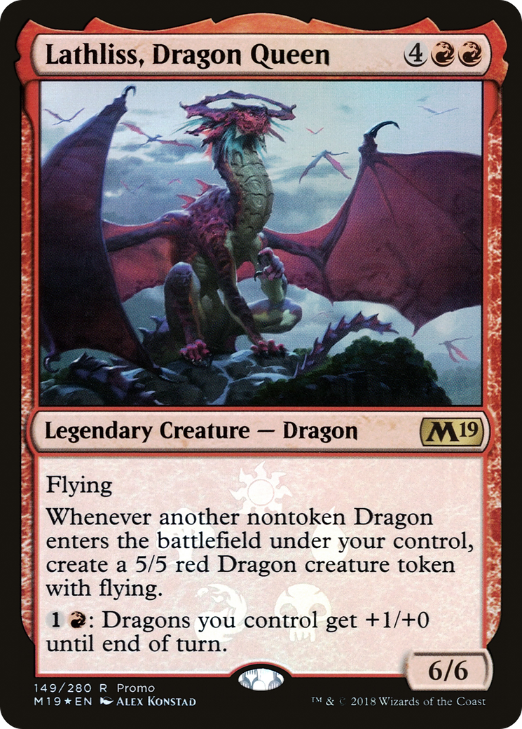 Image of Lathliss, Dragon Queen (MEDIA-149) - Core Set 2019 Promos Foil