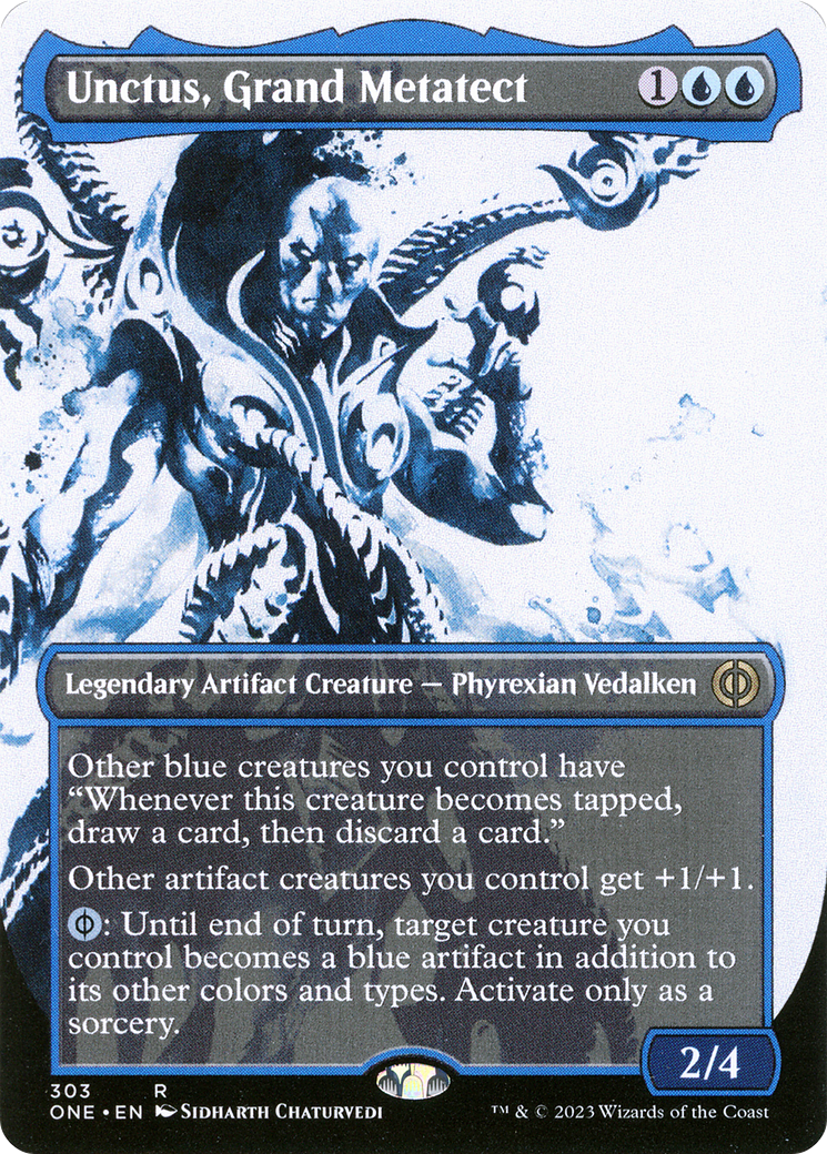 Image of Unctus, Grand Metatect (Showcase) (ONE-303) - Phyrexia: All Will Be One: (Showcase) (Borderless) Foil