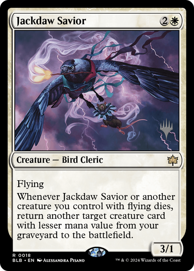 Image of Jackdaw Savior (PPBLB-018) - Bloomburrow Promos Foil