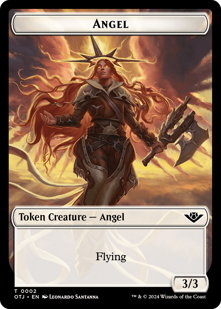 Image of Angel (TOTJ-002) - Outlaws of Thunder Junction Tokens Foil