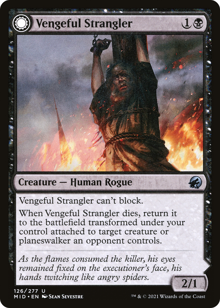 Image of Vengeful Strangler (MID-126) - Innistrad: Midnight Hunt: (Double Faced Transform) Foil