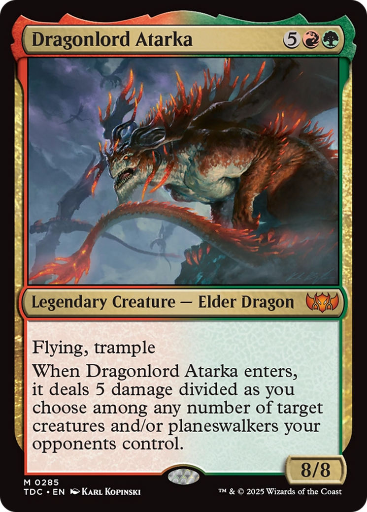 Image of Dragonlord Atarka (TDC-285) - Commander: Tarkir: Dragonstorm