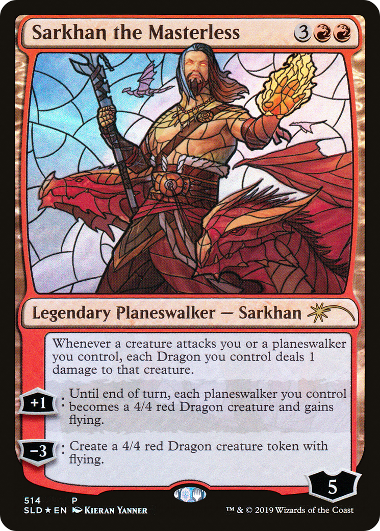 Image of Sarkhan the Masterless (Stained Glass) (SLD-514) - Secret Lair Drop Foil