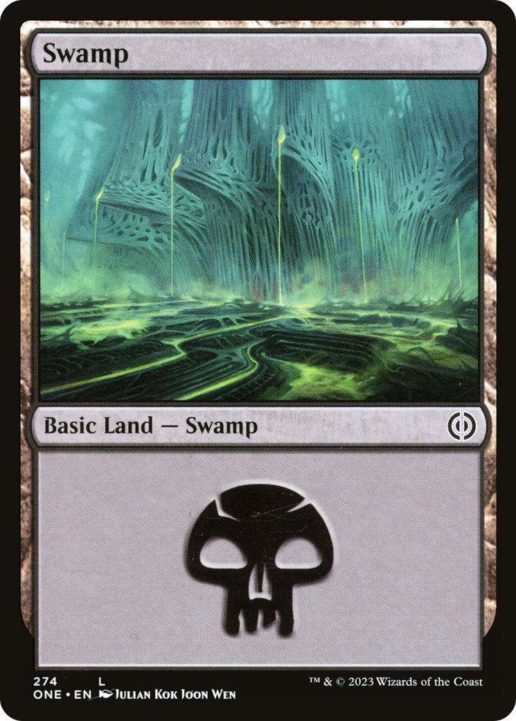 Image of Swamp (274) (ONE-274) - Phyrexia: All Will Be One Foil