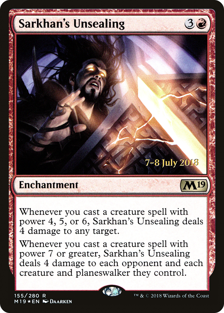 Image of Sarkhan's Unsealing (PRE-155) - Core Set 2019 Promos Foil