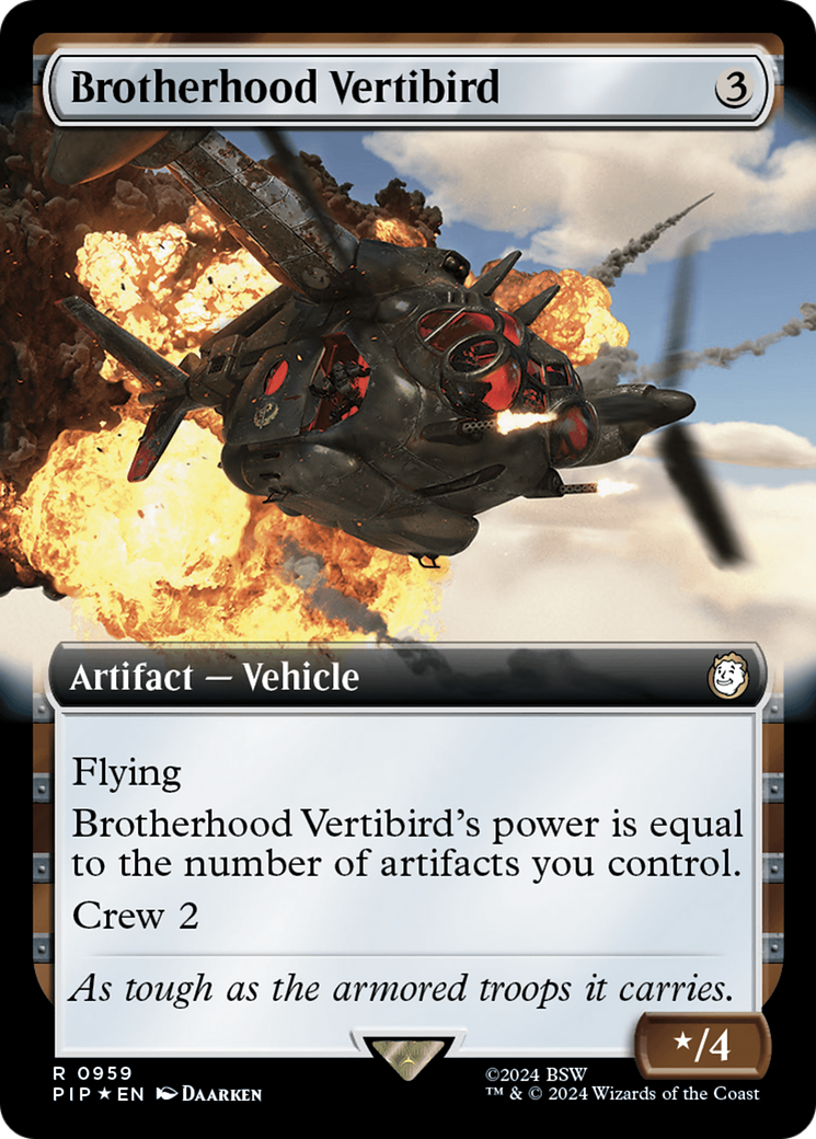Image of Brotherhood Vertibird (Extended Art) (Surge Foil) (PIP-959) - Fallout: (Extended Art) Foil