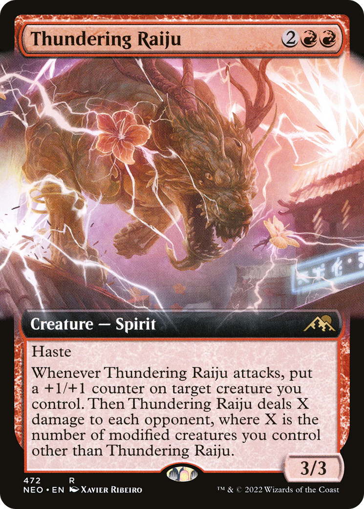 Image of Thundering Raiju (Extended Art) (NEO-472) - Kamigawa: Neon Dynasty: (Extended Art)
