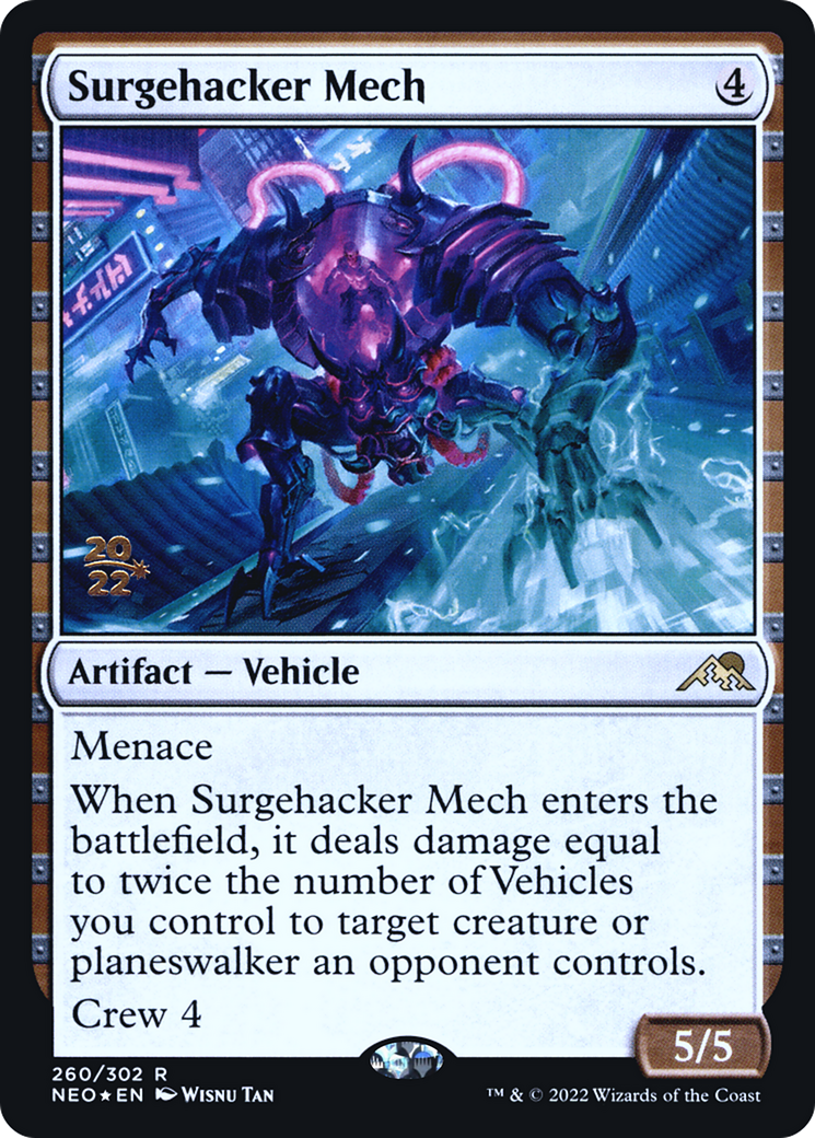 Image of Surgehacker Mech (PRE-260) - Kamigawa: Neon Dynasty Promos Foil