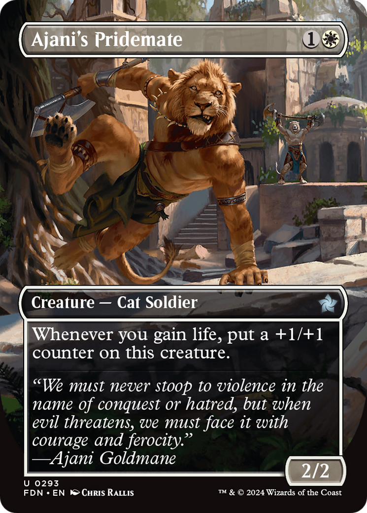 Image of Ajani's Pridemate (Borderless) (FDN-293) - Foundations (Borderless)
