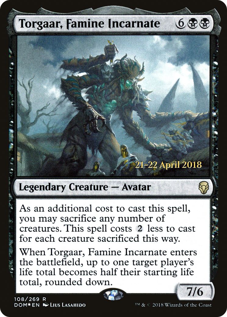 Image of Torgaar, Famine Incarnate (PRE-108) - Dominaria Promos Foil