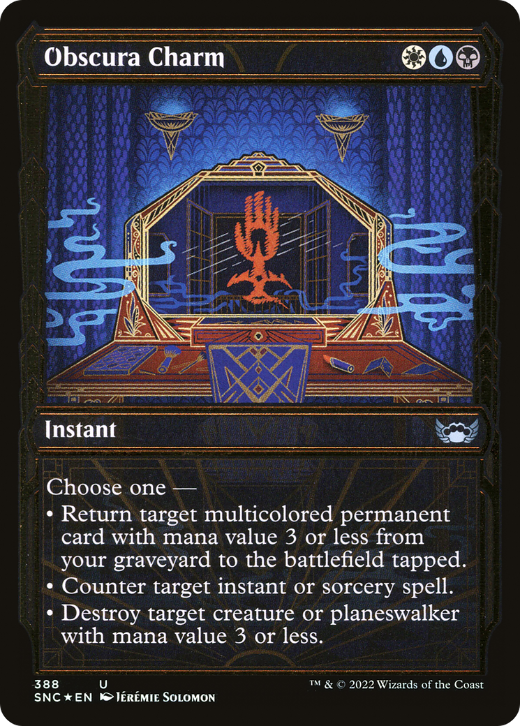 Image of Obscura Charm (Gilded Foil) (SNC-388) - Streets of New Capenna: (Showcase) Foil