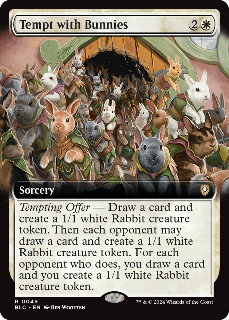 Image of Tempt with Bunnies (Extended Art) (BLC-049) - Bloomburrow Commander: (Extended Art)