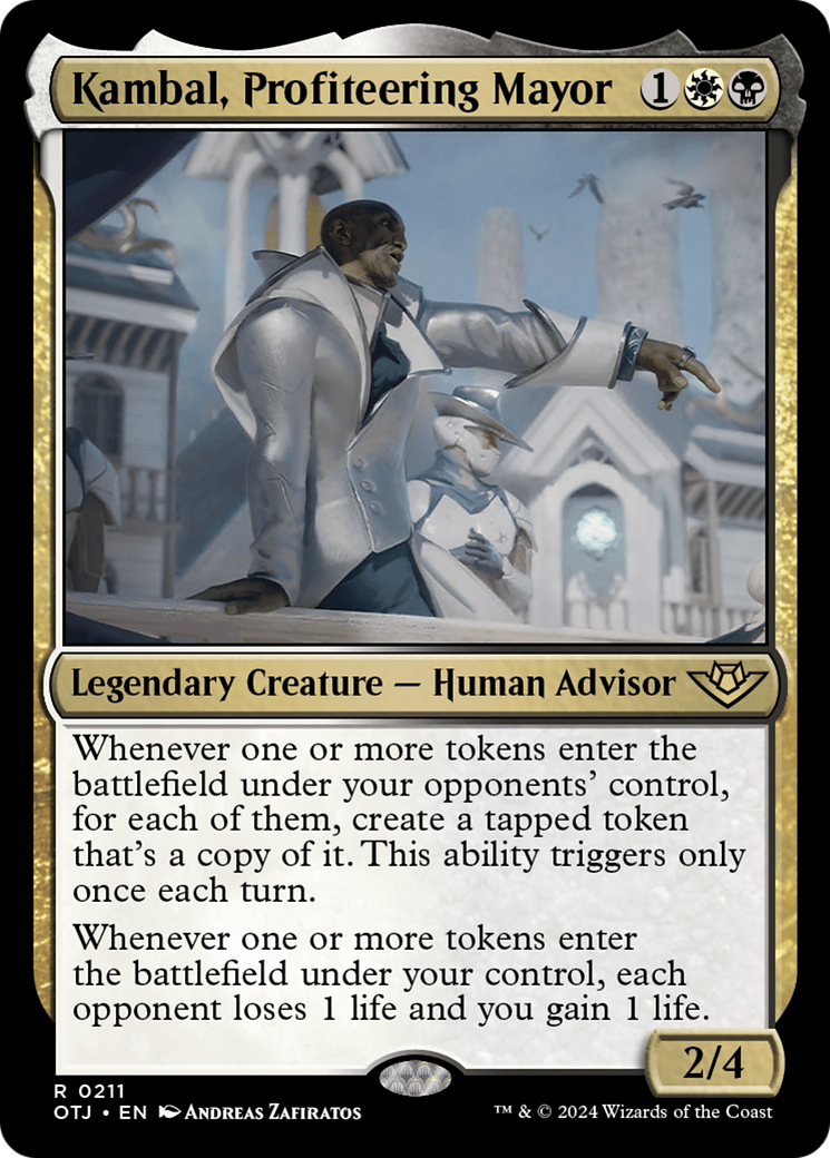 Image of Kambal, Profiteering Mayor (OTJ-211) - Outlaws of Thunder Junction Foil