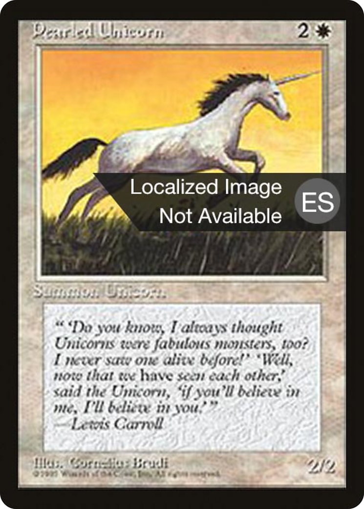 Image of Pearled Unicorn (4BB-) - Fourth Edition Foreign Black Border