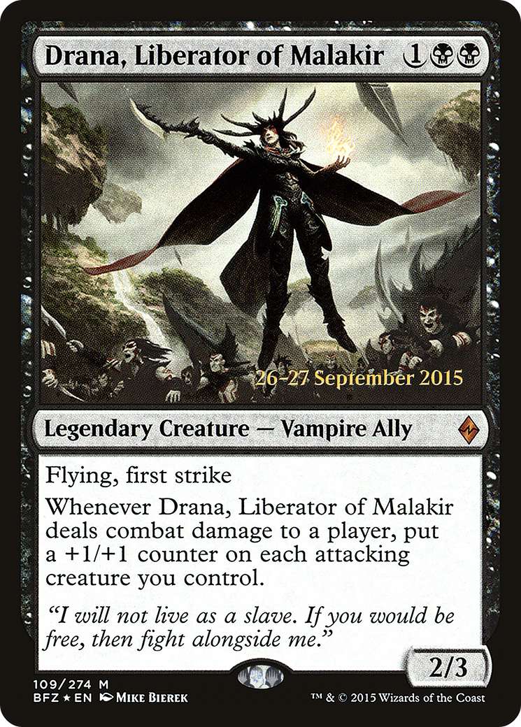 Image of Drana, Liberator of Malakir (PRE-109) - Battle for Zendikar Promos Foil