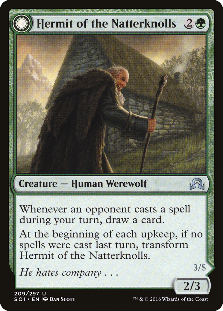 Image of Hermit of the Natterknolls (SOI-209) - Shadows over Innistrad: (Double Faced Transform)