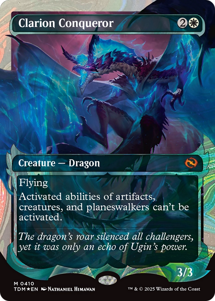 Image of Clarion Conqueror (Showcase) (Halo Foil) (TDM-410) - Tarkir: Dragonstorm: (Showcase) Foil